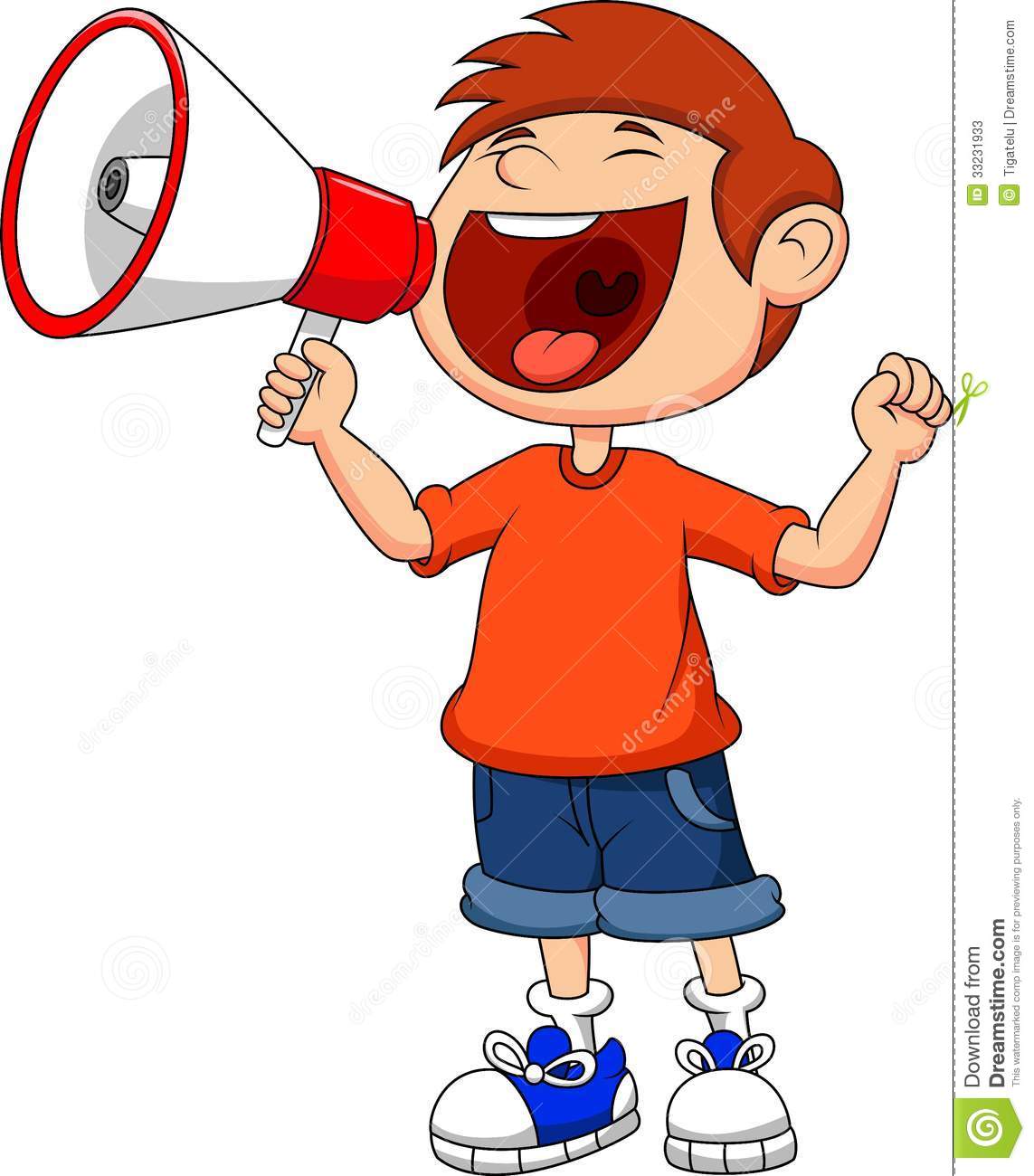 YELLING IN MEGAPHONE CLIPART IMAGE.