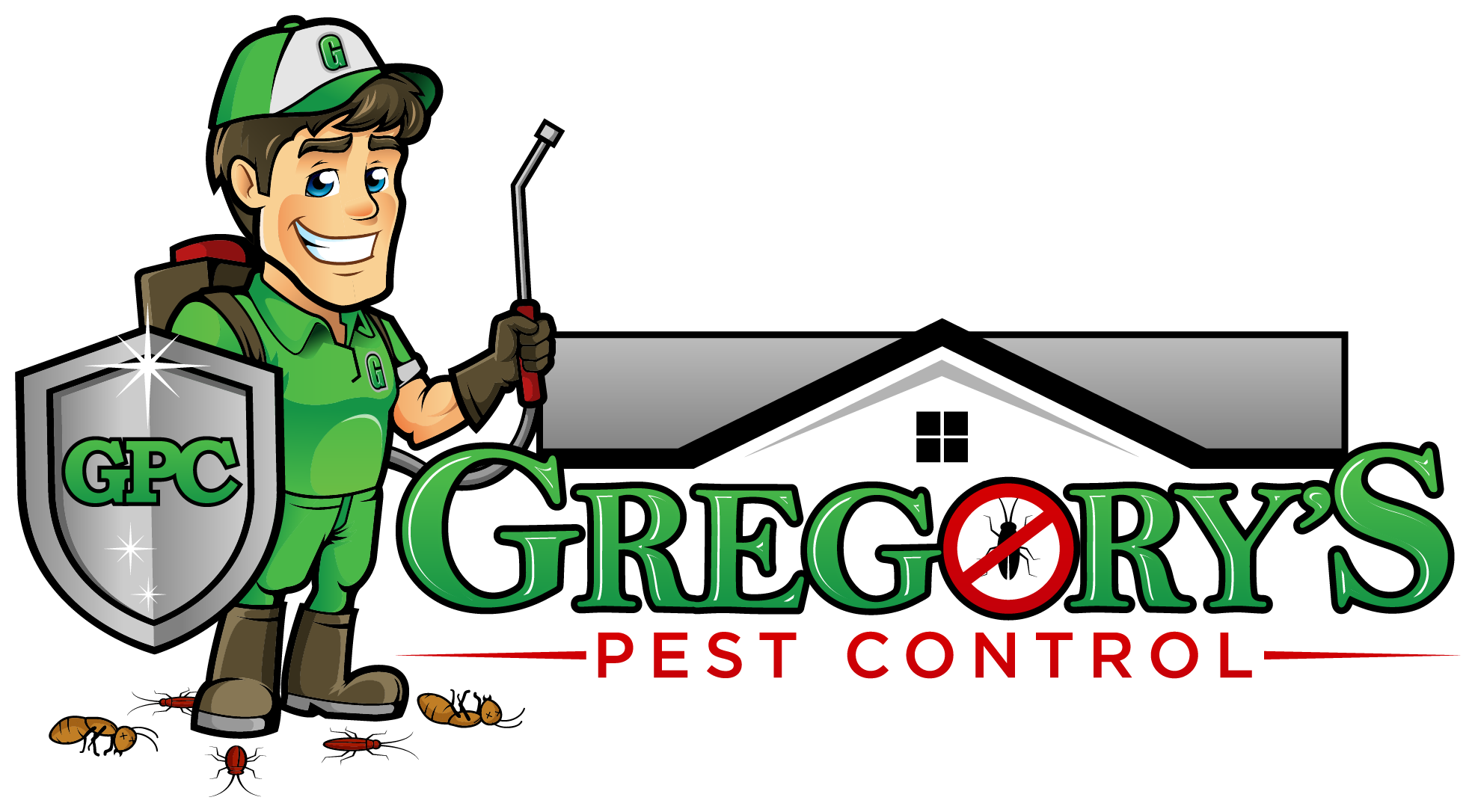 Pest Exterminator Logo / Pest Control Logo. Roach Bug With ...