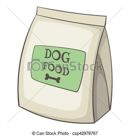 Clip Art Vector of Dog food bag icon, cartoon style.