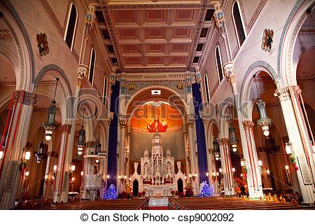 Stock Photo of Interior Saint Peter and Paul Catholic Church.