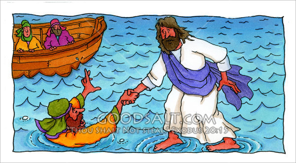 Jesus Helps Peter.
