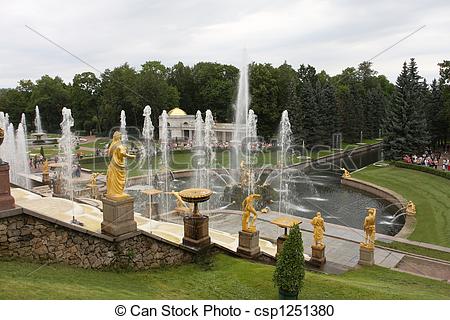 Stock Photography of Fountain in Petrodvorets (Peterhof), St.