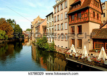 Stock Photograph of The river in the Petite France.