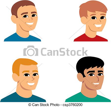 Vector Clipart of Cartoon Avatar Portrait Illustration.