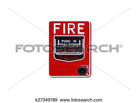 Stock Photograph of fire break glass with firefighter's phone jack.