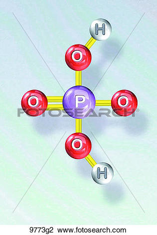 Clip Art of Phosphate Molecular Structure Unlabeled 9773g2.