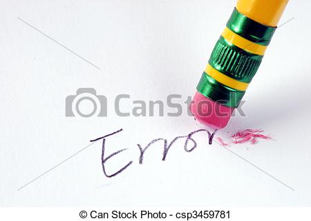 Stock Photography of Erase the word Error with a rubber concept of.