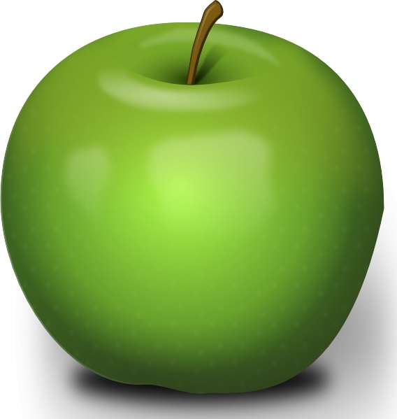 Photorealistic Green Apple clip art Free vector in Open office.