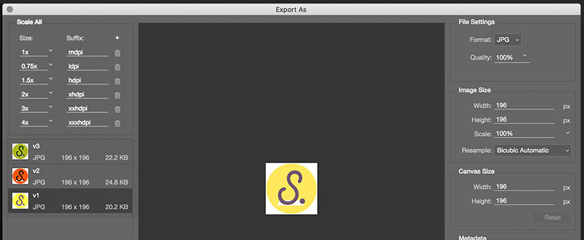 adobe photoshop logo design size
