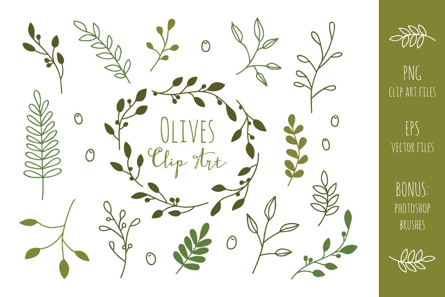 Olive Branches Clip Art and Vectors.