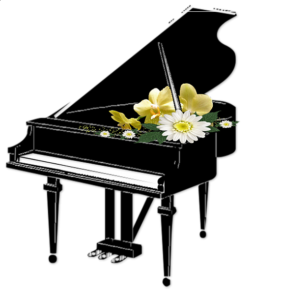Black Piano with Flowers Transparent Clipart in 2019.