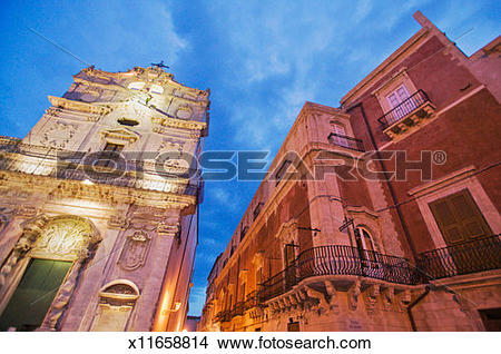 Stock Photo of Palazzo Arcivescovile, Piazza del Duomo, Syracuse.
