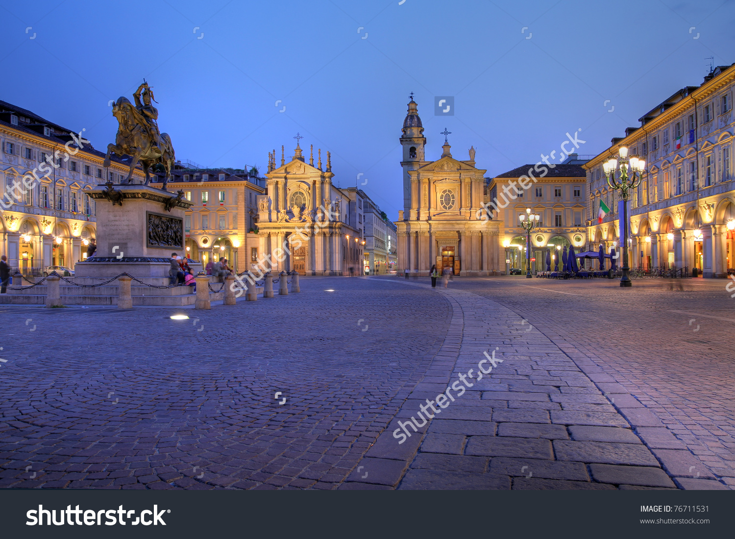 Piazza San Carlo Sunset Turin Torino Stock Photo 76711531.