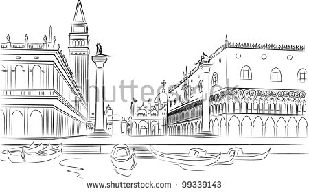 Piazza San Marco Campanile Doge Palace Stock Vector 99339143.