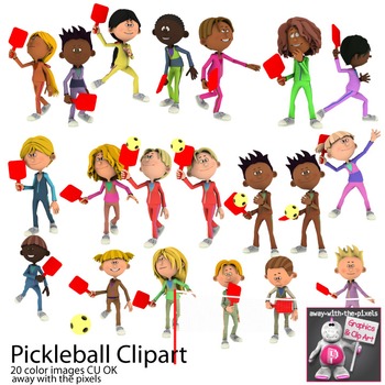 Pickleball Sport Clip Art for PE.