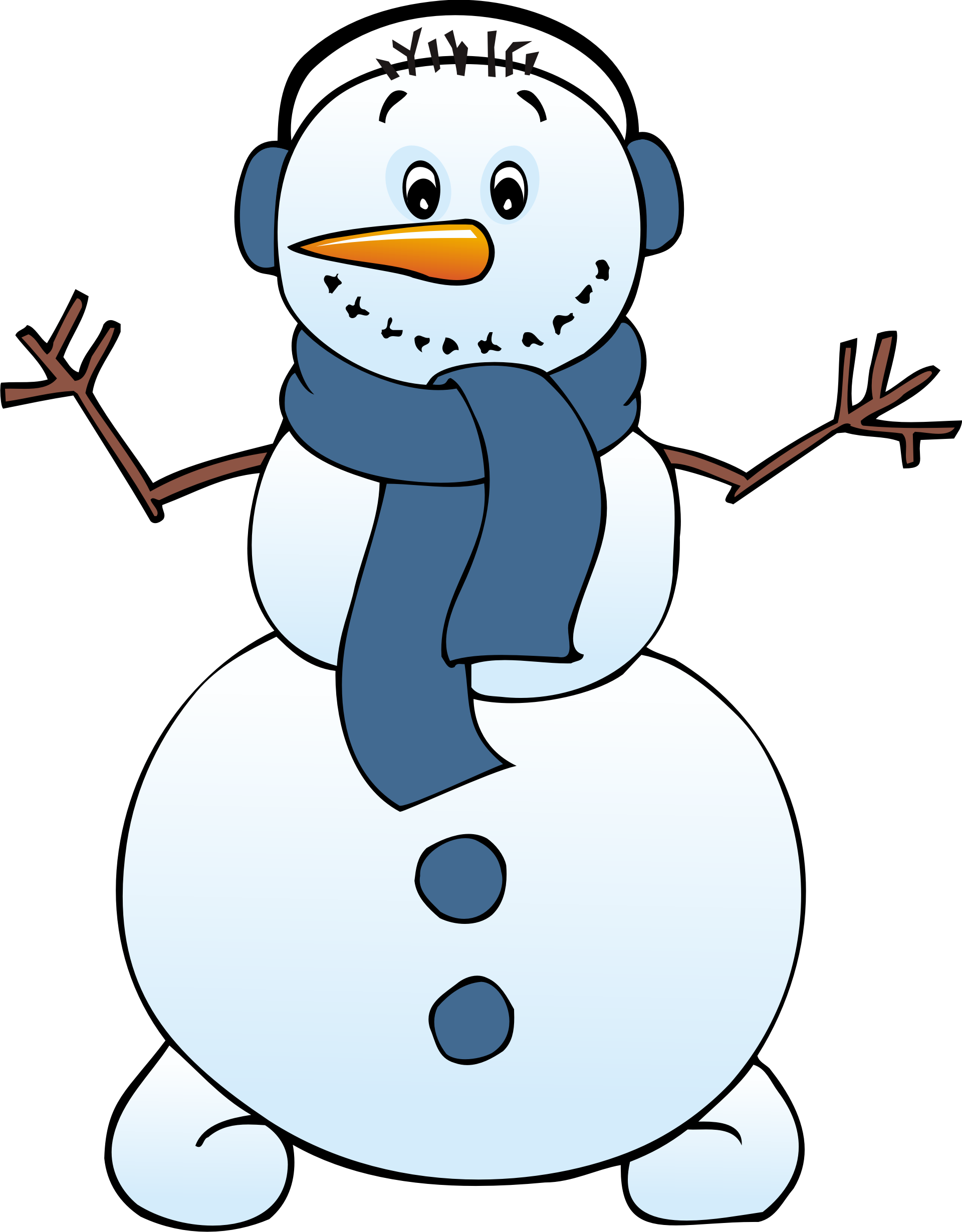 Cute Snowman Clip Art.