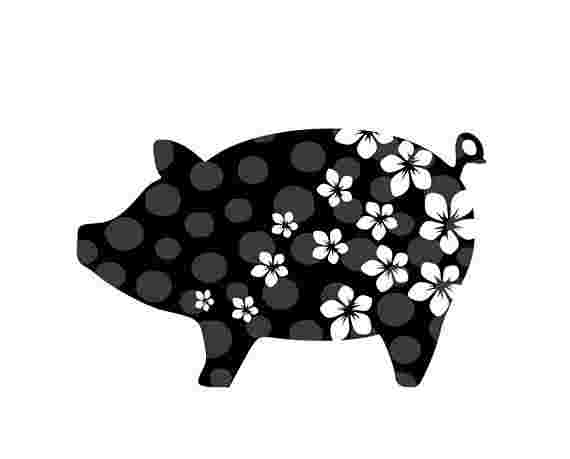 Cliparts Library: Siluette And Clipart And Pig.