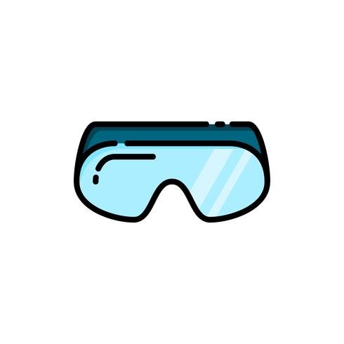 Safety Goggles fill outline icon.