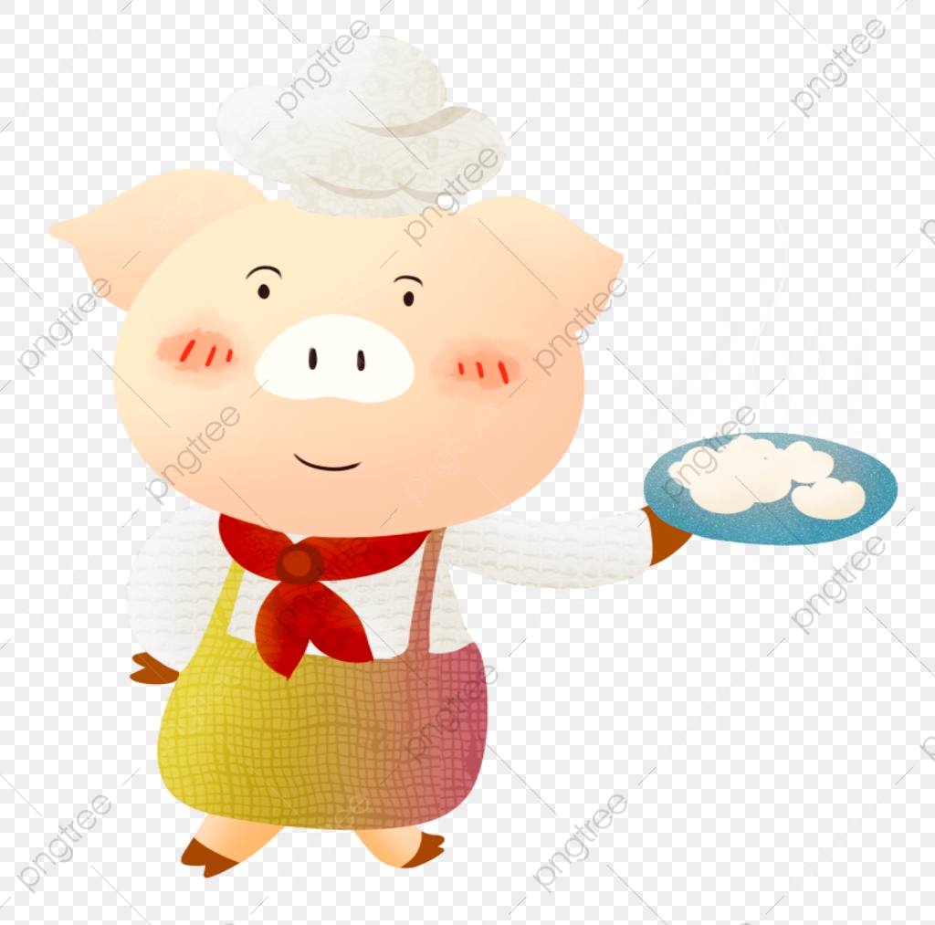 Lady Pig Chef, Pig Clipart, Lady Clipart, Chef Clipart PNG.
