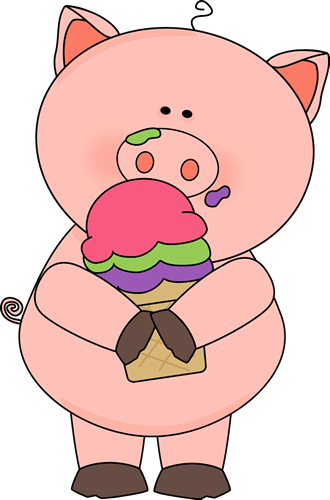 Pig Eating Clipart.