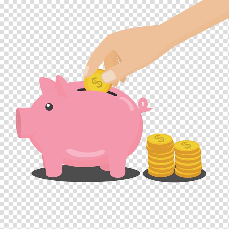 Piggy bank and coins illustration, Money Piggy bank, piggy.
