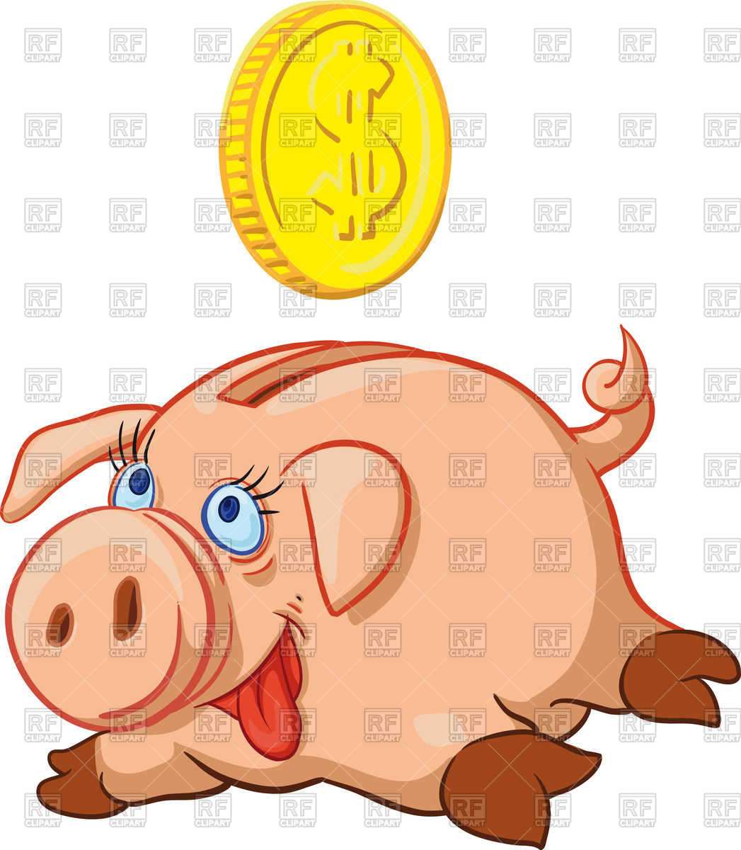 Piggy bank money clipart.