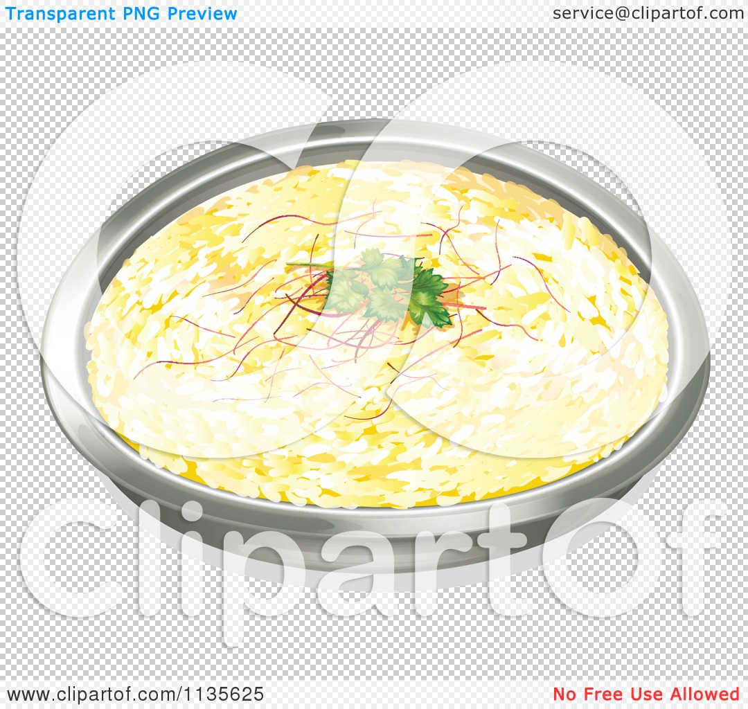 Cartoon Of A Rice Pilaf Indian Dish.