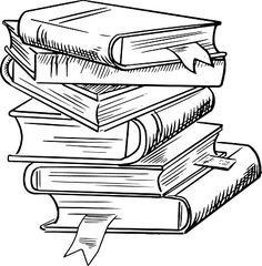 Stack of books clipart black and white 4 » Clipart Station.