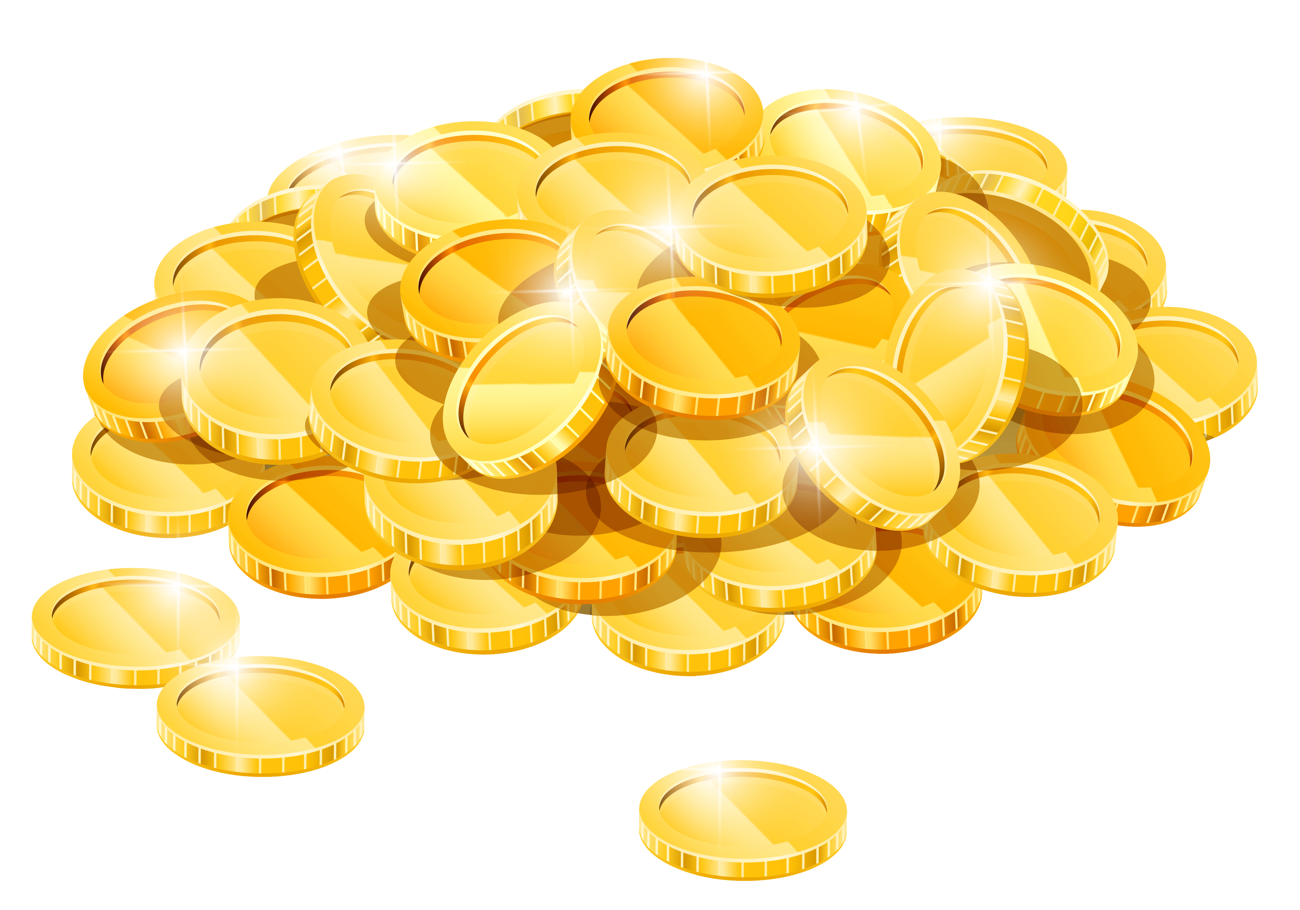 Gold Coins Pile PNG Clipart.