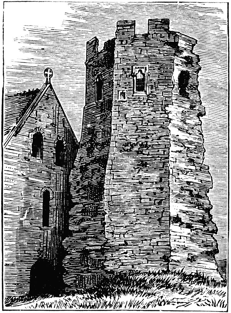 Roman Lighthouse, and Part of St. Mary's Church, Dover.