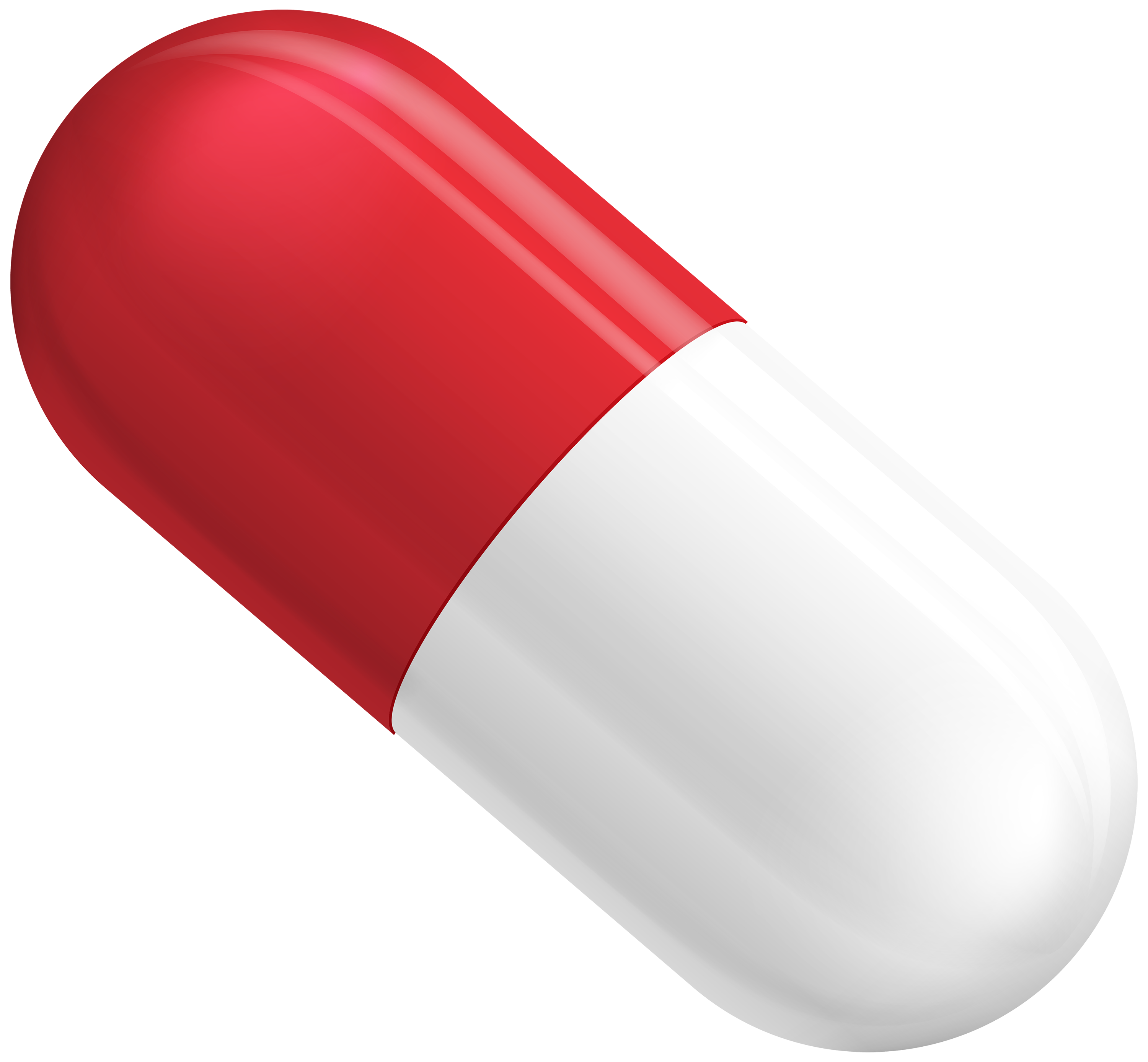 Red and White Pill Capsule PNG Clipart.