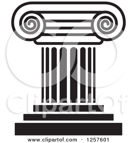Clipart of a Grayscale Pillar Column.