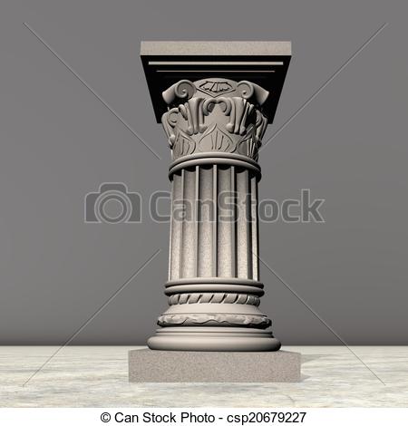 Clip Art of Stone column.