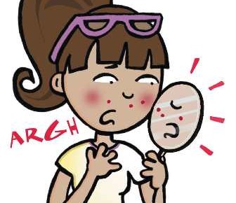 Girl With Pimples Clipart.
