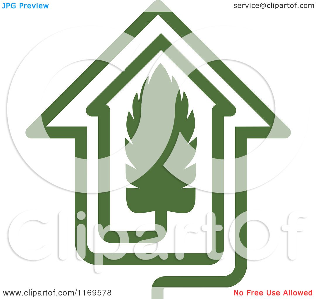 Clipart of a Green Leaf House.