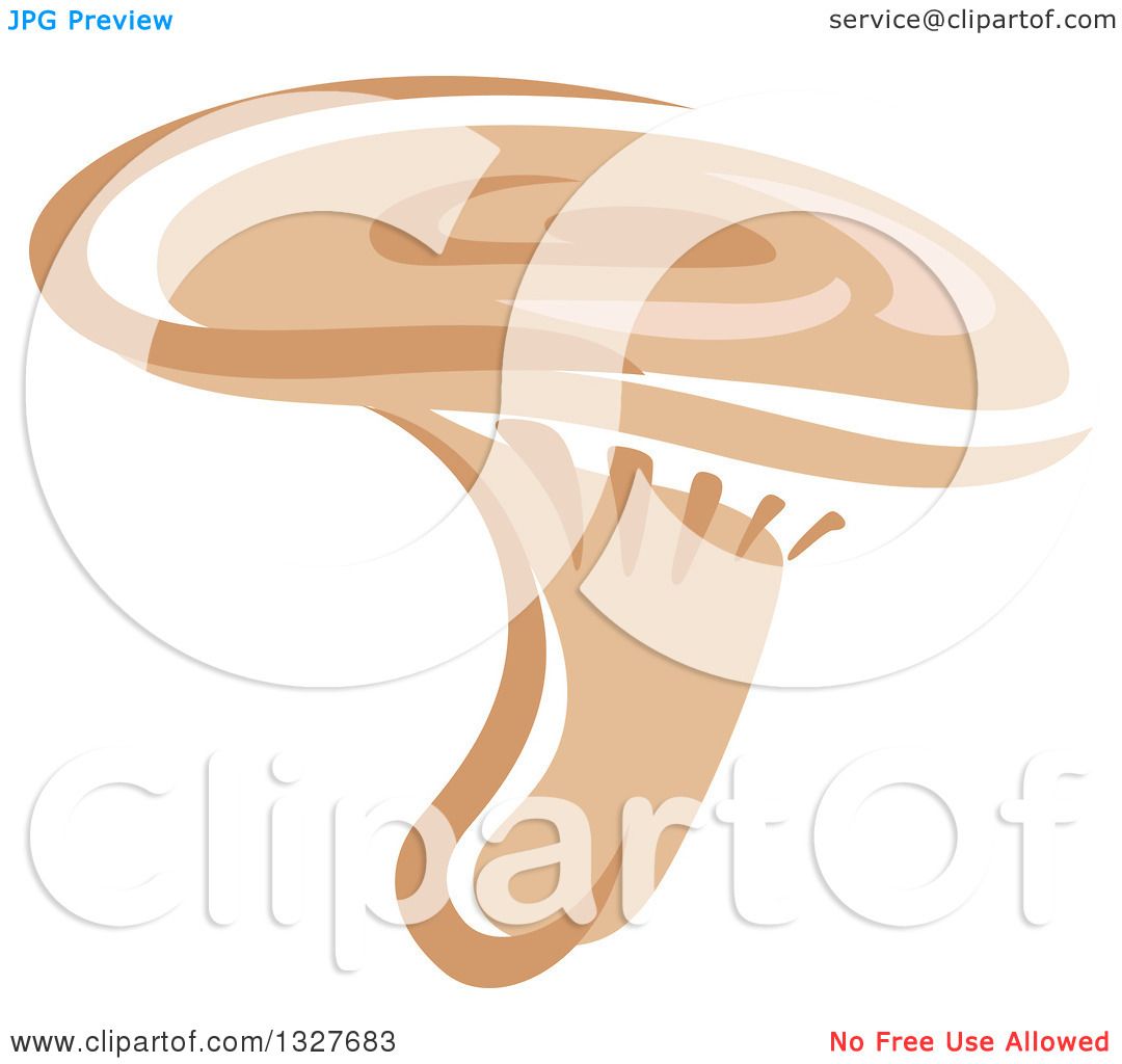 Clipart of a Cartoon Saffron Milk Cap or Red Pine Mushroom.