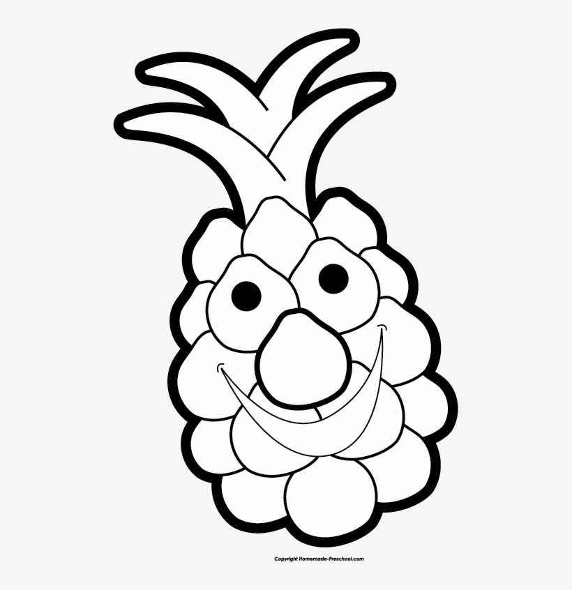 Graphic Happy Pineapple Clipart.
