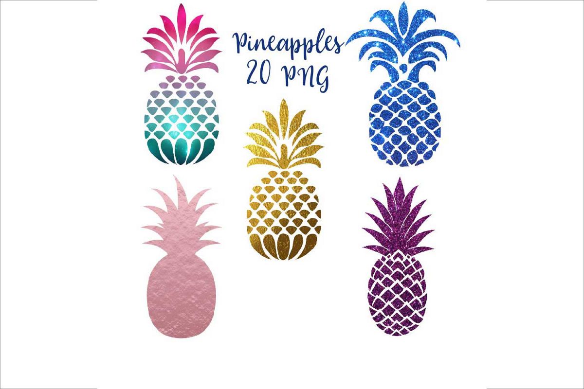 Pineapple Silhouettes Clipart.