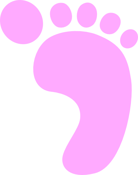 Pink Baby Footprints Clip Art.