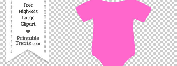 Rose Pink Baby Onesie Clipart — Printable Treats.com.