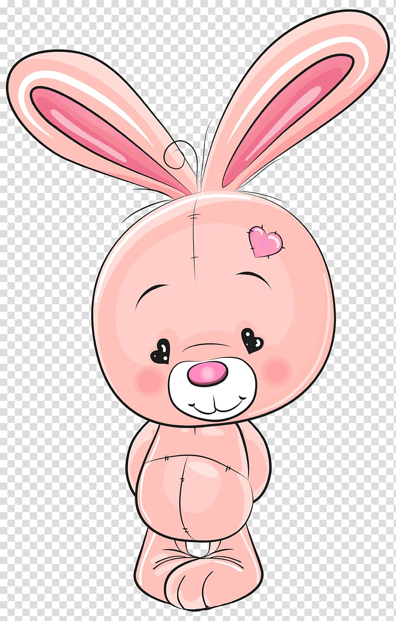 Rabbit Cartoon Drawing, Cute Pink Bunny , pink bunny.