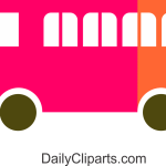 School Bus Pink Orange Mix Image.