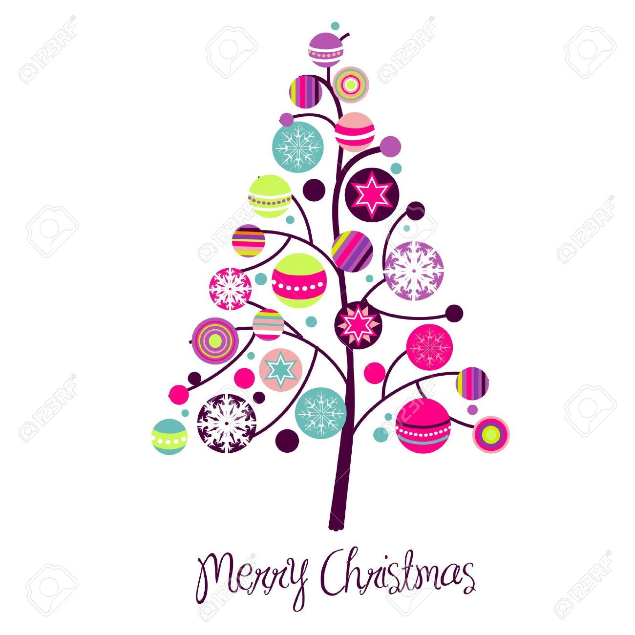 pink christmas tree clip art.