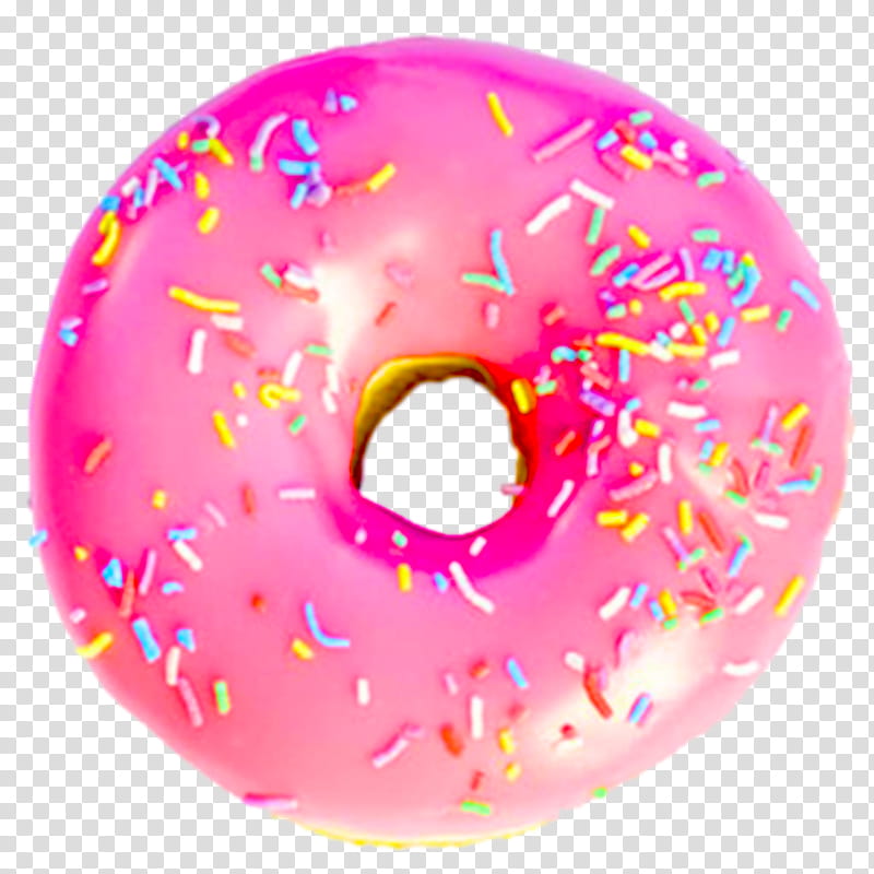 pink donut transparent background PNG clipart.