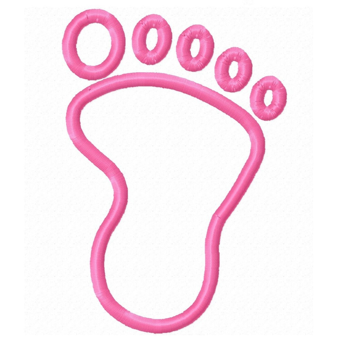 Pink baby feet with outline clipart.