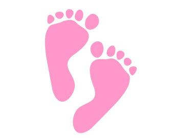 Pink baby feet clipart.