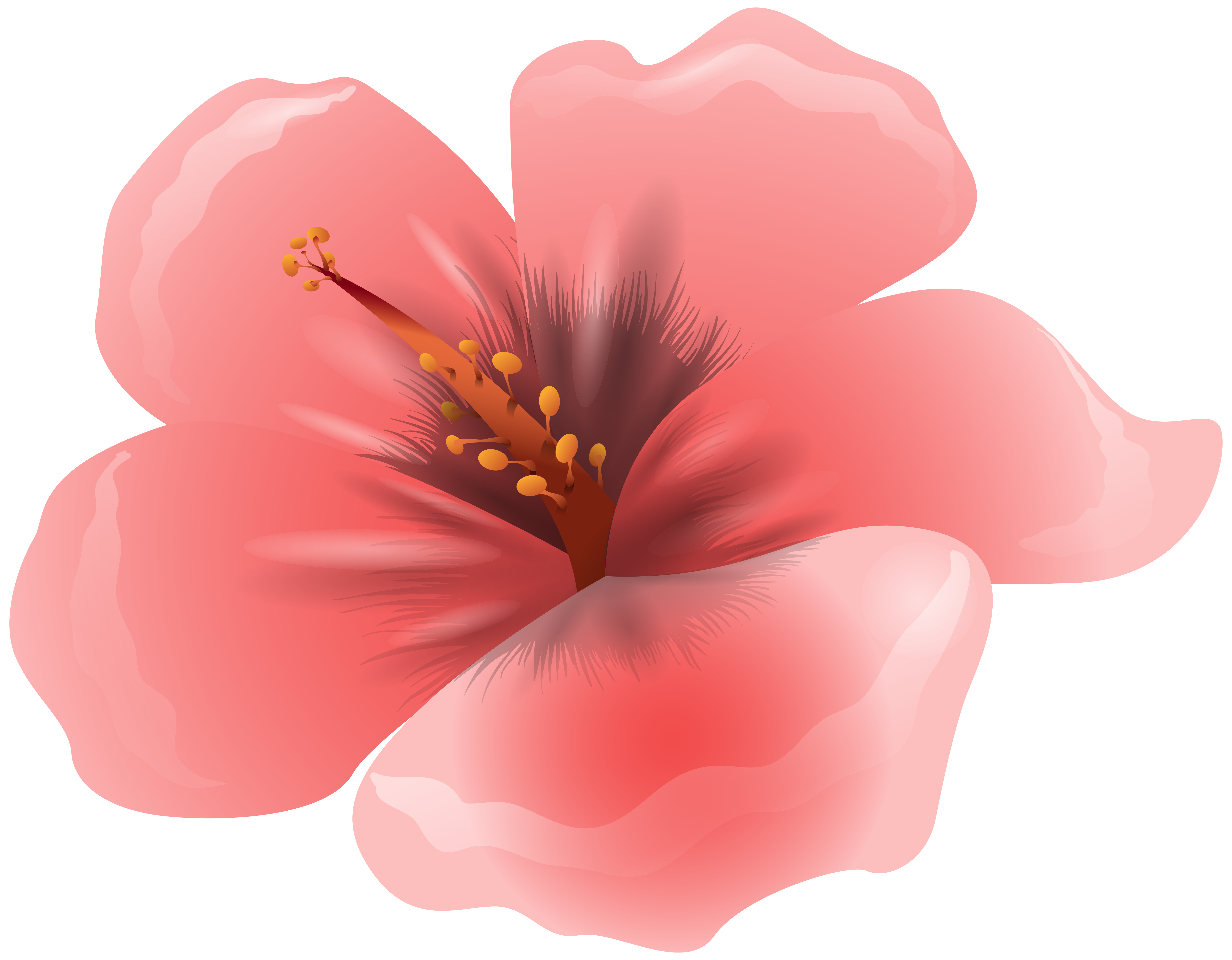 Large Pink Flower Clipart PNG Image.