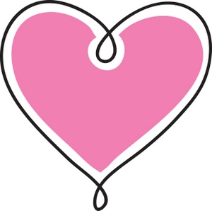 Pink Heart Outline Clipart.