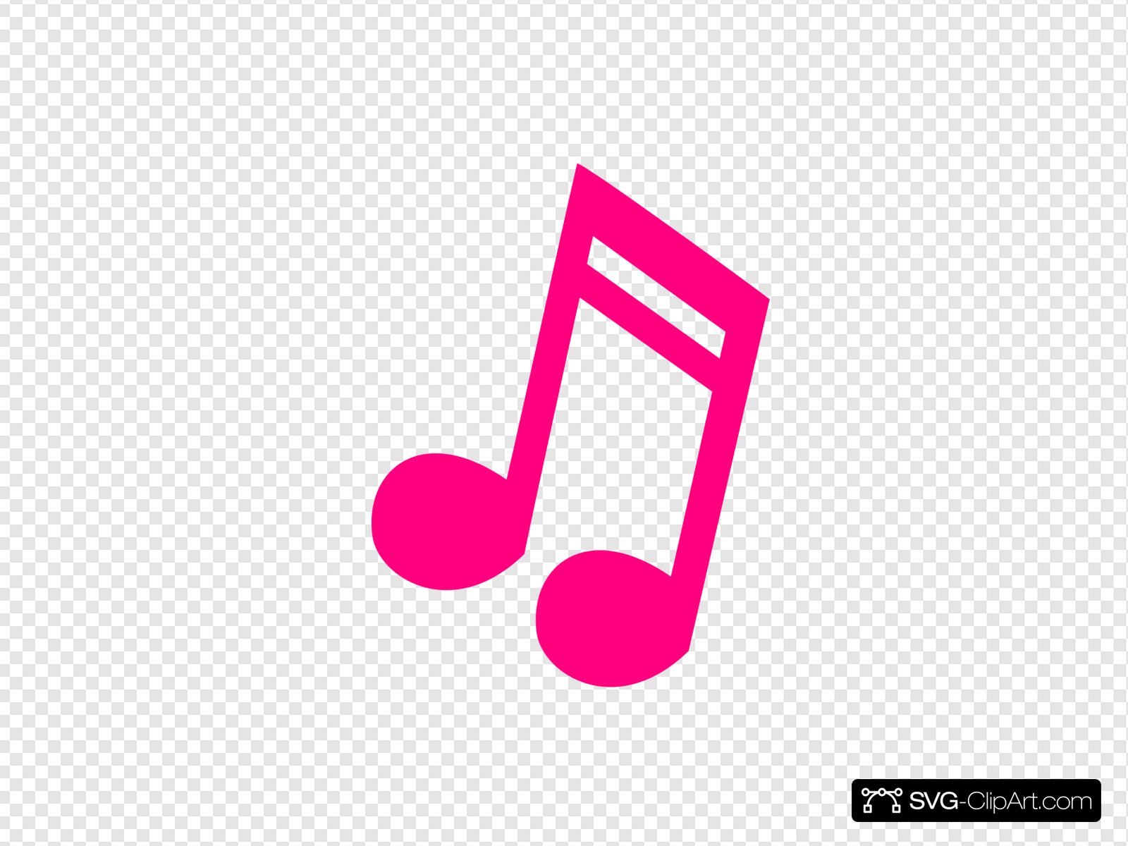 Hot Pink Music Note Clip art, Icon and SVG.