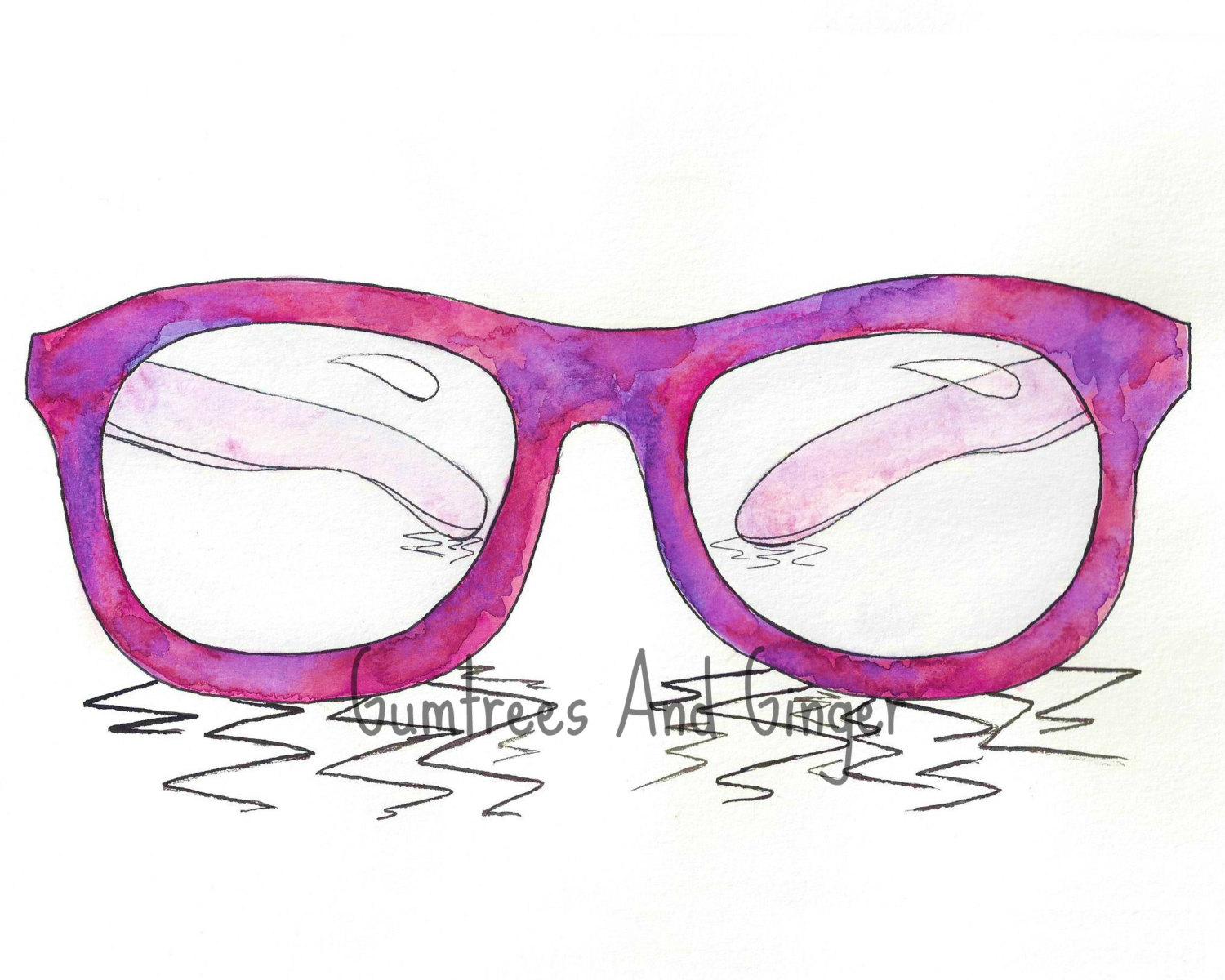 Pink And Purple Hipster Frames PRINT Nerd Glasses Girl Room.